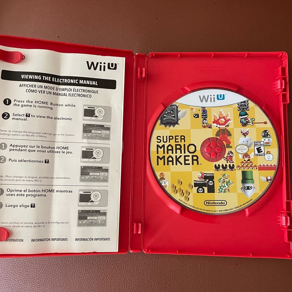 Nintendo Super Mario Maker (Wii U) - Yellow Disc Art